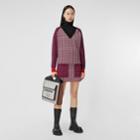 Burberry Burberry Houndstooth Check Technical Wool Sweater, Size: Xxs, Red