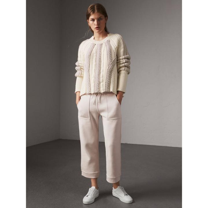 Burberry Burberry Cropped Jersey Sweatpants, White