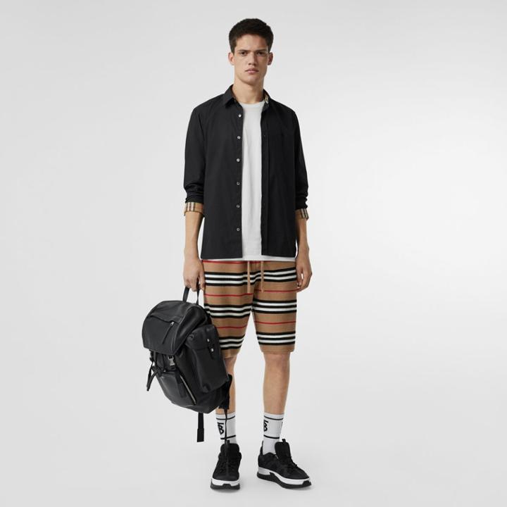 Burberry Burberry Stretch Cotton Poplin Shirt, Size: M, Black