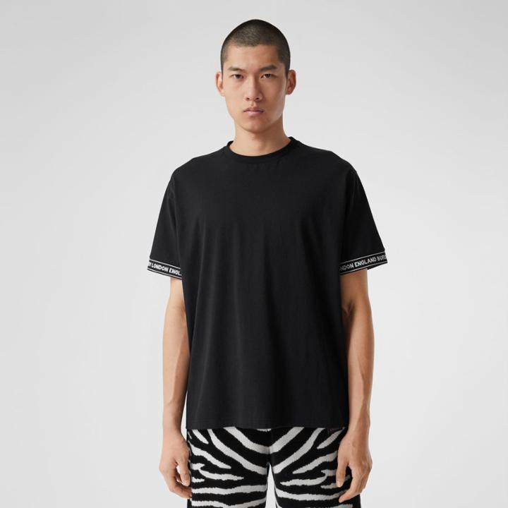 Burberry Burberry Logo Tape Cotton Oversized T-shirt