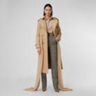 Burberry Burberry Jersey Sash Detail Cotton Gabardine Trench Coat, Size: 04, Brown