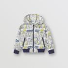 Burberry Burberry Childrens Comic Strip Print Lightweight Hooded Jacket, Size: 8y, Yellow