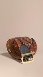 Burberry Striped Snakeskin Waist Belt