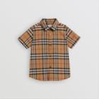 Burberry Burberry Childrens Short-sleeve Vintage Check Cotton Shirt, Size: 6y