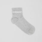 Burberry Burberry Logo Intarsia Technical Stretch Cotton Ankle Socks, Grey