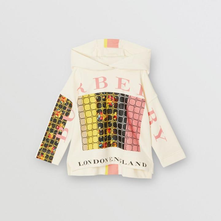 Burberry Burberry Childrens Graphic Floral Print Hoodie, Size: 12y, White