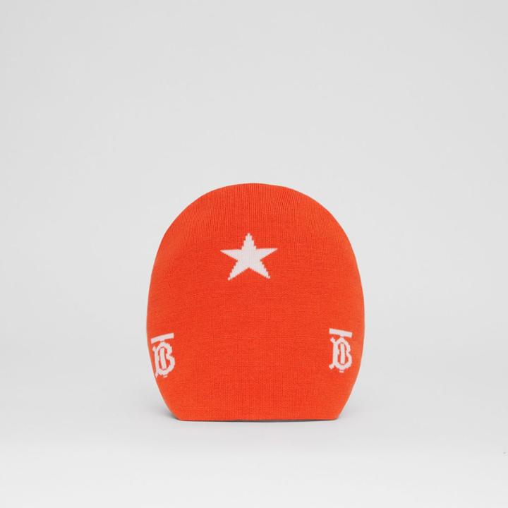 Burberry Burberry Childrens Star And Monogram Motif Wool Blend Beanie, Size: 4y-6y