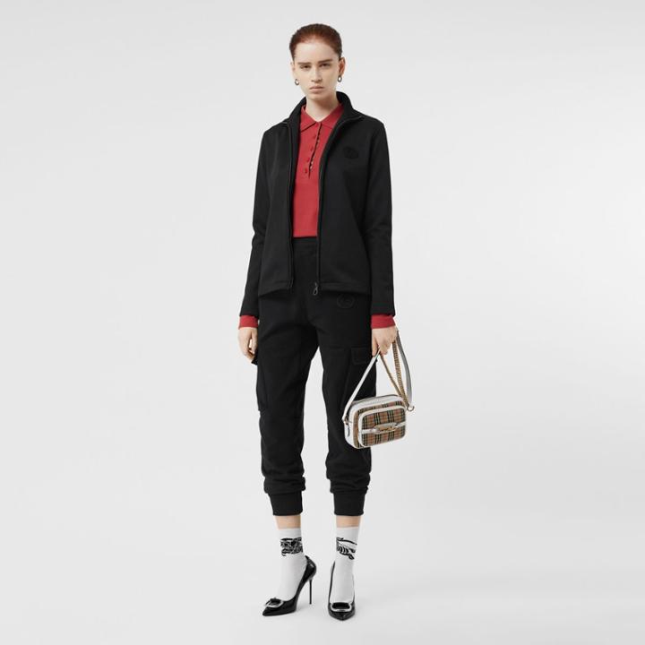 Burberry Burberry Crest Detail Funnel-neck Track Top, Black