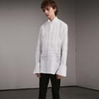 Burberry Burberry Cotton Evening Shirt With Pintucks And Macram Trim, Size: 18, White