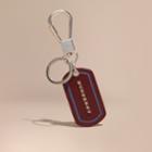Burberry Burberry Border Detail London Leather Key Charm, Red