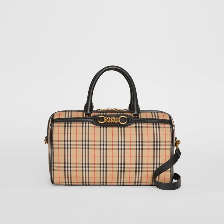 Burberry Burberry The Medium 1983 Check Link Bowling Bag, Black