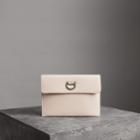 Burberry Burberry D-ring Leather Pouch With Zip Coin Case, Beige