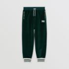Burberry Burberry Childrens Stripe Trim Velour Trackpants, Size: 14y, Green