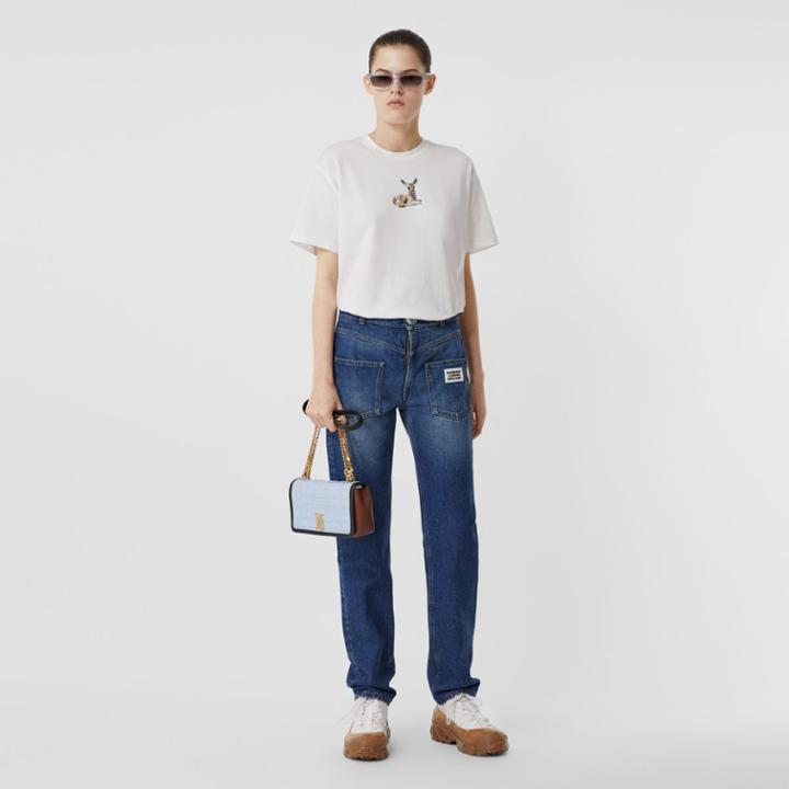 Burberry Burberry Deer Print Cotton T-shirt, Size: Xxs, White
