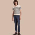 Burberry Burberry Striped Knitted Cotton Polo Shirt, Size: Xxl, White