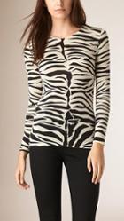 Burberry Prorsum Zebra Print Cashmere Silk Sweater