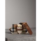 Burberry Burberry The Small Buckle Bag In House Check And Leather, Grey