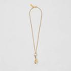 Burberry Burberry Resin Pearl Gold-plated Chain Necklace, Yellow