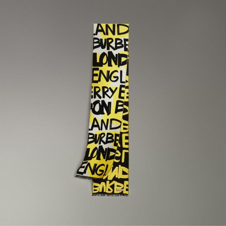 Burberry Burberry Graffiti Cotton Jacquard Scarf