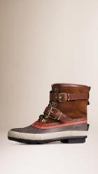 Burberry Sueded Shearling Duck Boots