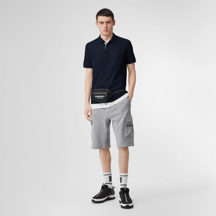 Burberry Burberry Monogram Motif Cotton Piqu Polo Shirt, Navy