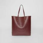 Burberry Burberry Large Embossed Crest Leather Tote, Red