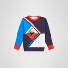 Burberry Burberry Childrens Long-sleeve Archive Logo Print Cotton Top, Size: 8y, Multicolour