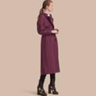 Burberry Burberry Oversize Silk Trench Coat With Puff Sleeves, Size: 04, Red