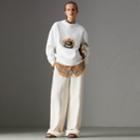 Burberry Burberry Cotton Linen Canvas Wide-leg Trousers, Size: 10