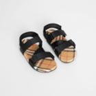 Burberry Burberry Childrens Ripstop Strap Vintage Check Cotton Sandals, Size: 35, Black
