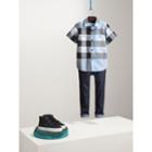Burberry Burberry Short-sleeve Check Cotton Shirt, Size: 14y, Blue
