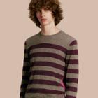 Burberry Striped Cashmere Cotton Sweater
