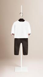 Burberry Burberry Long Sleeve Check Cuff T-shirt, Size: 3y, White