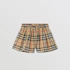 Burberry Burberry Childrens Vintage Check Gathered Cotton Shorts, Size: 12m, Beige