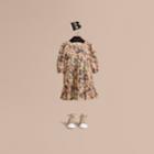 Burberry Burberry Beasts Print Cotton Gathered Dress, Size: 14y, Pink