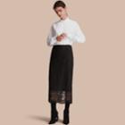 Burberry Burberry Macram Lace Skirt, Size: 14, Black