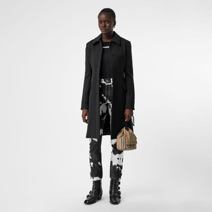 Burberry Burberry Wool Silk Tailored Coat, Size: 00, Black