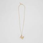 Burberry Burberry 'm' Alphabet Charm Gold-plated Necklace, Yellow