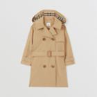 Burberry Burberry Childrens Detachable Hood Pleated Cotton Trench Coat, Size: 10y
