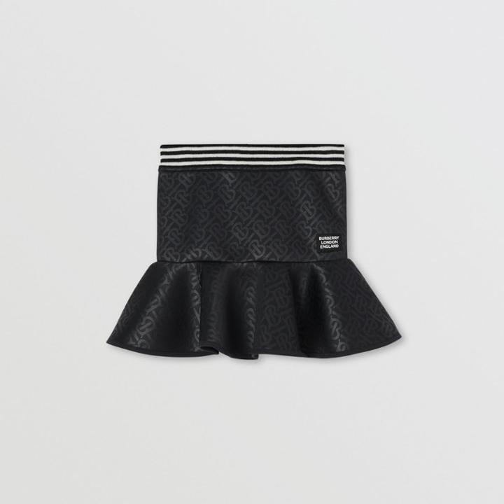 Burberry Burberry Childrens Logo Appliqu Monogram Jersey Skirt, Size: 14y, Black