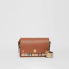 Burberry Burberry Leather And Vintage Check Note Crossbody Bag, Brown