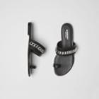 Burberry Burberry Chain Detail Leather Sandals, Size: 35, Black