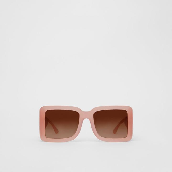 Burberry Burberry B Motif Square Frame Sunglasses, Pink