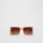 Burberry Burberry B Motif Square Frame Sunglasses, Pink