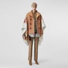 Burberry Burberry Mariner Print Blanket Detail Technical Wool Pea Coat, Size: 02, Brown