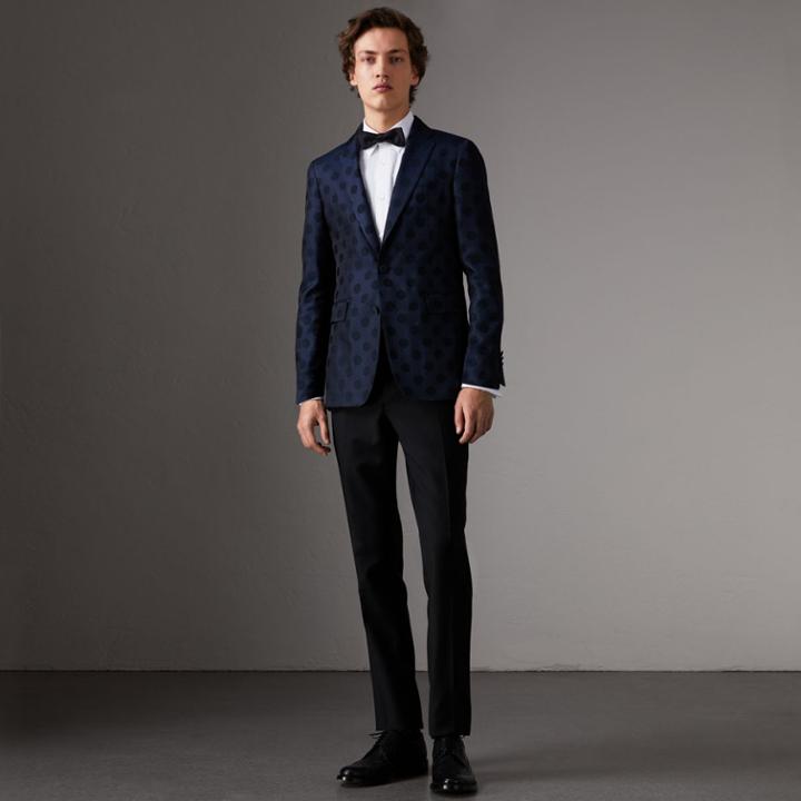 Burberry Burberry Soho Fit Spot Wool Silk Cotton Evening Jacket, Size: 46r