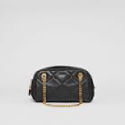 Burberry Burberry Small Suede And Lambskin Double Cube Bag, Black