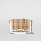 Burberry Burberry The 1983 Check Link Bag With Leather Trim, Grey