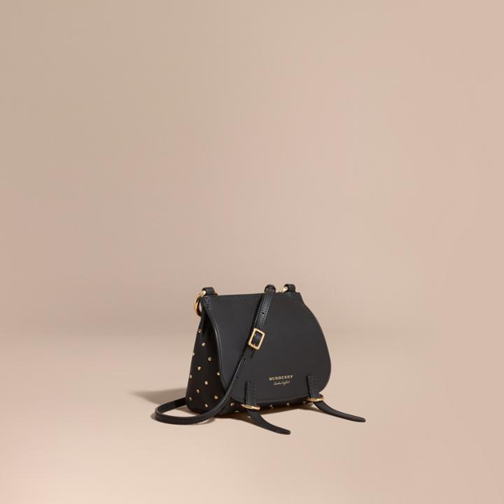 Burberry Burberry The Baby Bridle Bag In Riveted Leather, Black