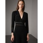 Burberry Burberry Lace Insert Fitted Dress, Size: 08, Black